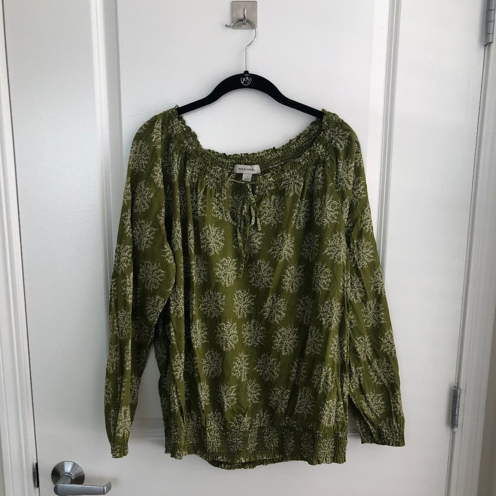 Floral Print Peasant Blouse